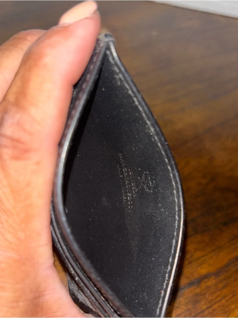MCM Black and Gray Monogram Card Holder